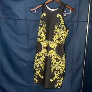 Black and yellow clover canyon dress